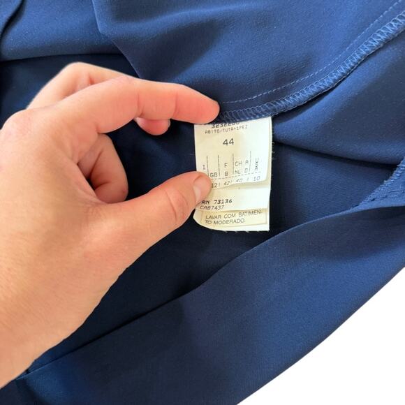 MaxMara Navy Asymmetrical Maxi Dress - Picture 3 of 8